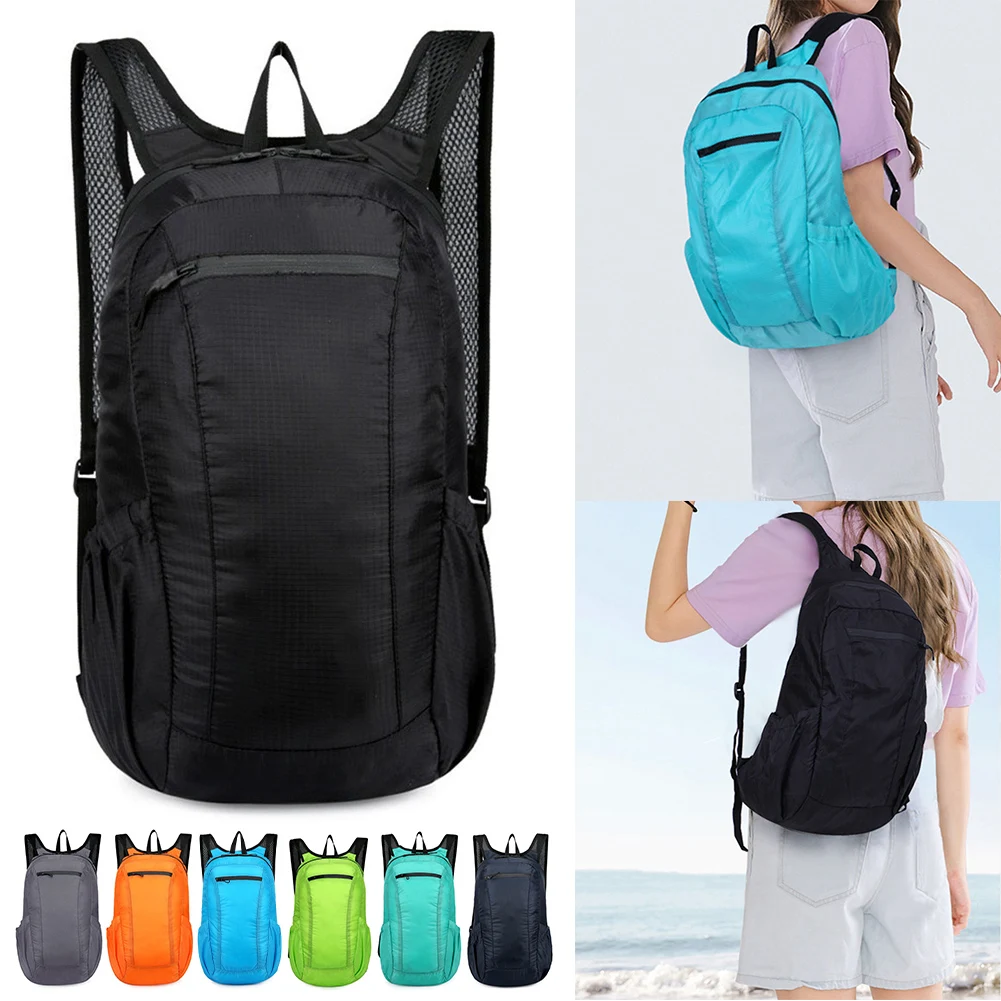 20L Waterproof Foldable Backpack Storage Bag For Outdoor Camping Travel Hiking Schoolbag Fashion Storage Bag Packsack Outdoor