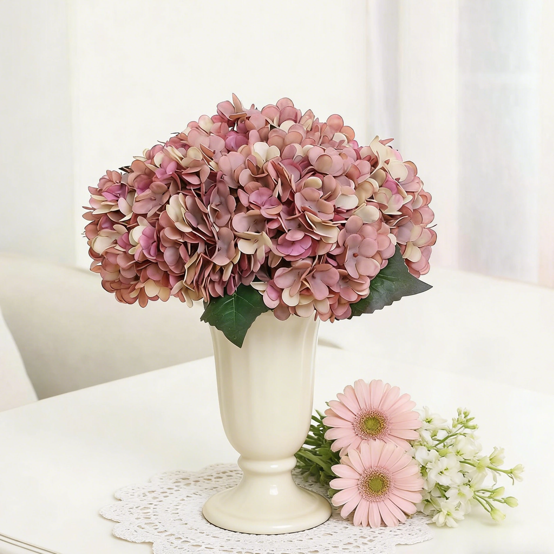 Künstliche Hortensien-Blumen für Zuhause, Tisch, Garten, DIY-Bastelzubehör, Geschenk, Hochzeitskranz, Brautsträuße, Party- und Festdekoration