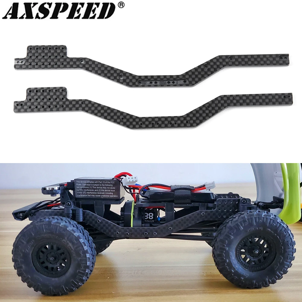 AXSPEED Carbon Fiber Chassis Frame Rails for Axial SCX24 All Series 1/24 RC Crawler Car Parts