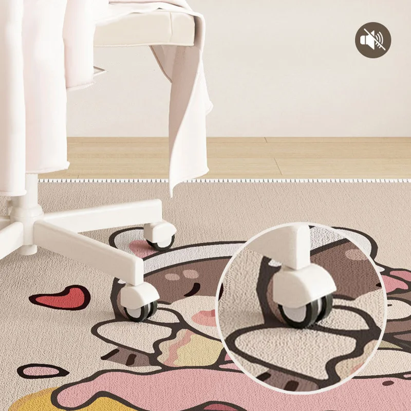 Computer Chair Floor Mat Study Desk Swivel Chairs Carpet Bedroom Pulley Anti-scratch Wear-resistant Foot Mats Non-Slip Rug