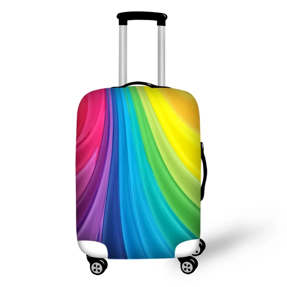 Colorful Rainbow 3D Line Travel Accessories Suitcase Protective Covers 18-32