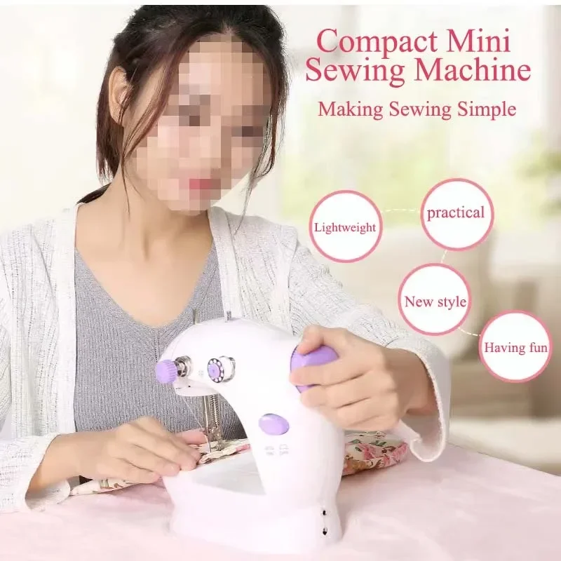 202 Household Sewing Machine Multifunctional Desktop Electric Power Sewing Machine With LED Lighting Cutting Knife Power Tools