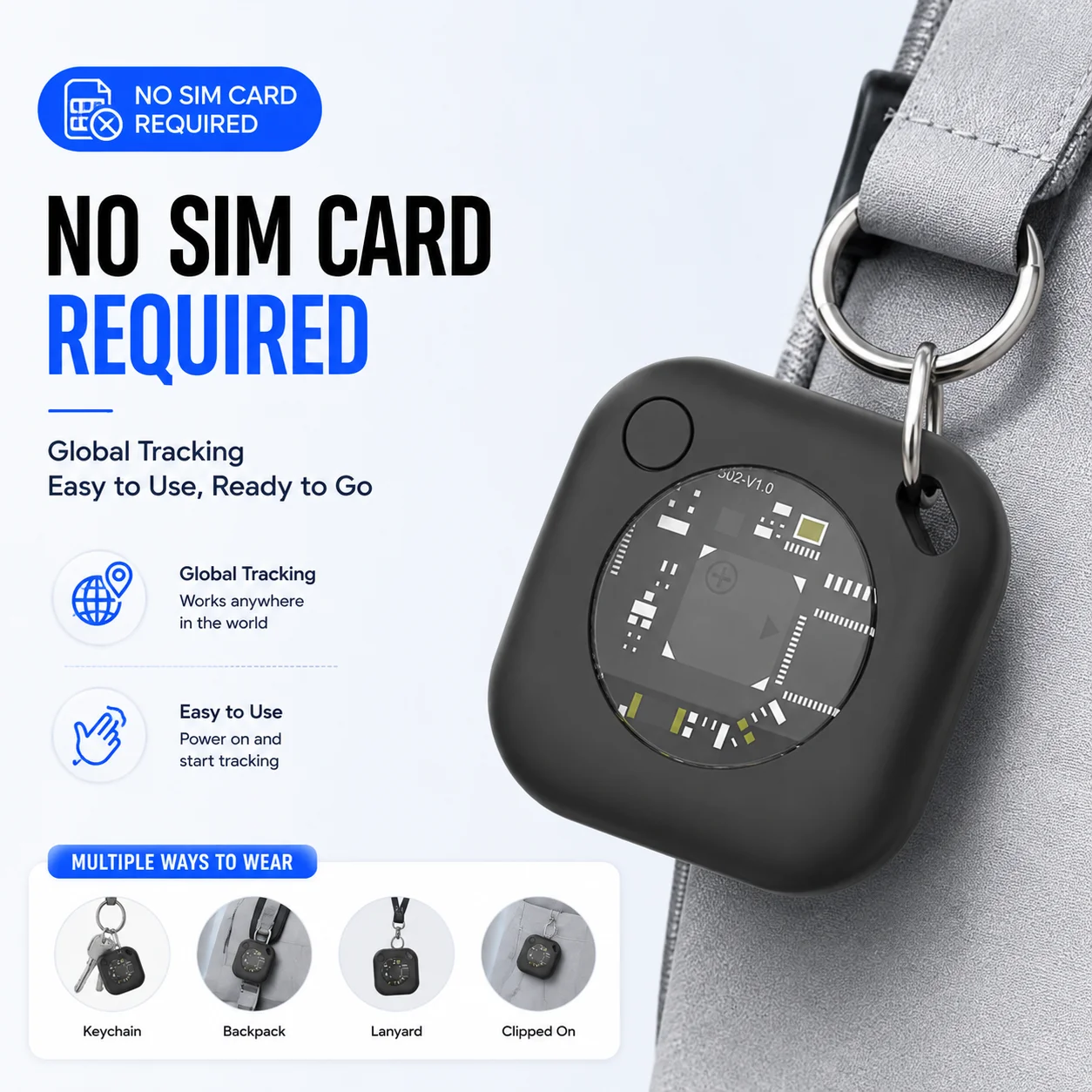 Mini IP67 Waterproof Bluetooth Item Tracker Global Anti‑Lost Locator for iOS Android Pet Key Wallet Bag Finder