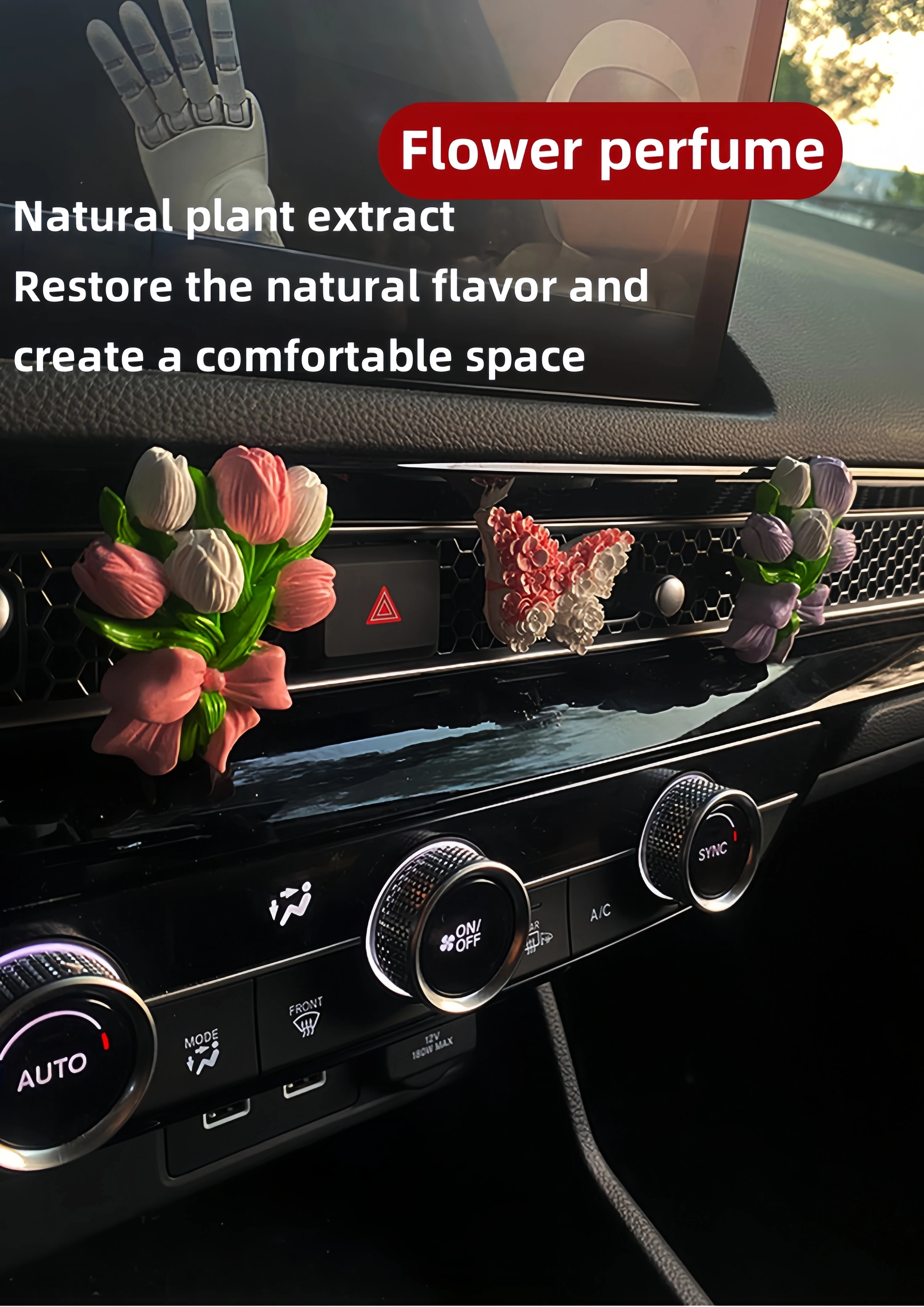 New style Tulip iris car aromatherapy Aroma stone diffuser Car air outlet decoration Car interior decoration