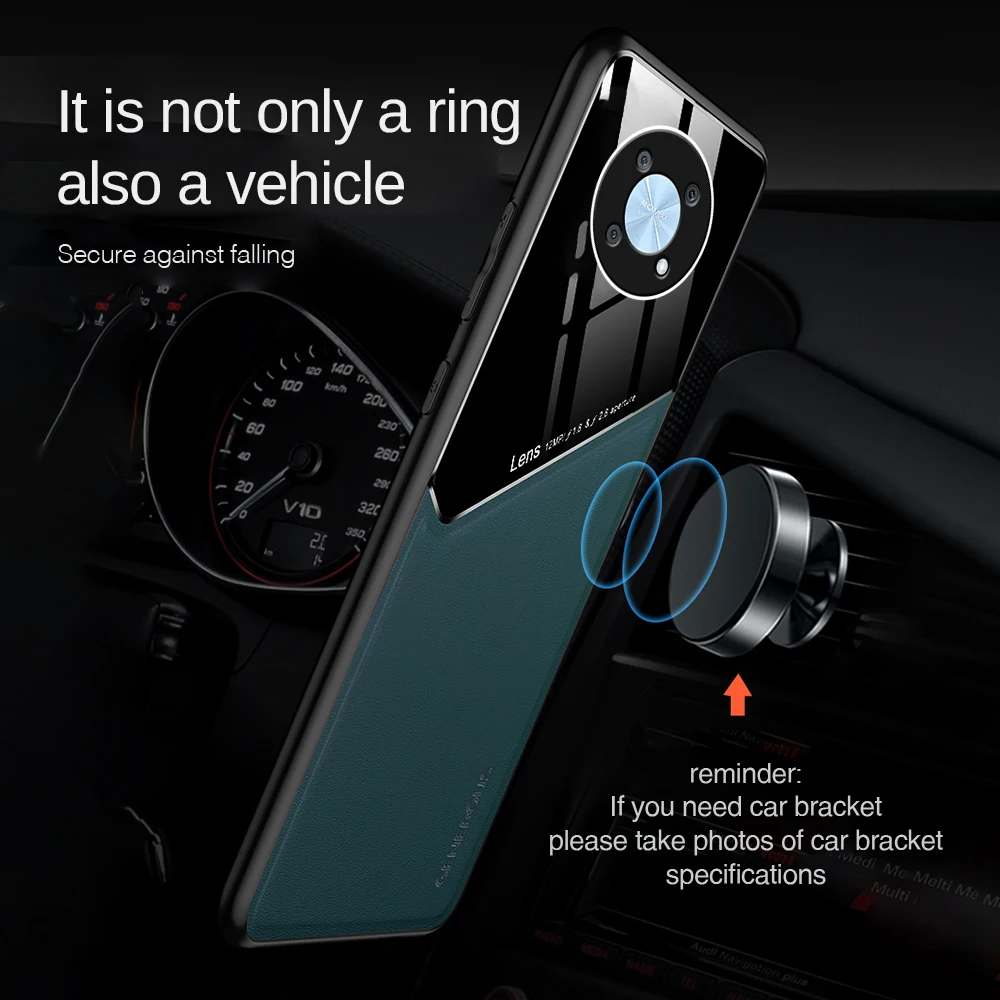 hauwei nova y90 case leather car holder magnetic cover for huawei nova y90 y 90 90y huawey novay90 soft frame back protect coque