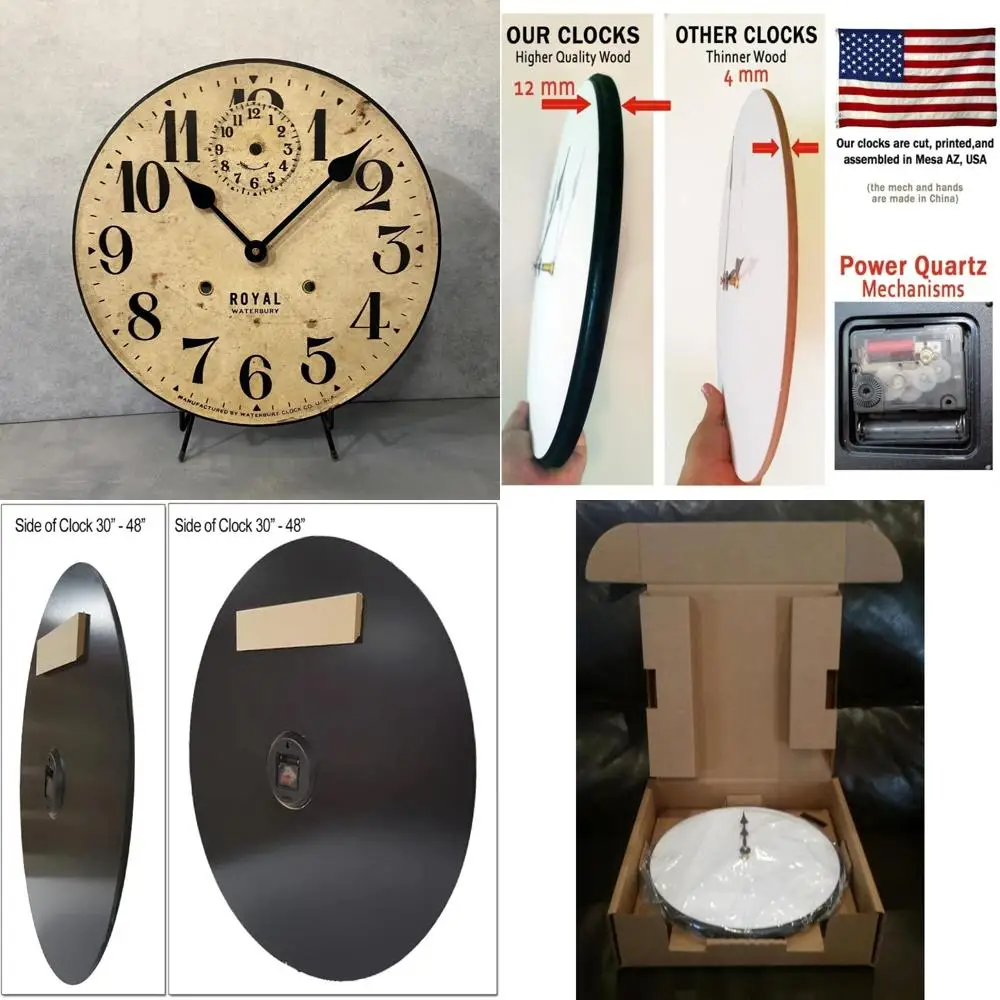 ساعة حائط البرشمان لمتجر الساعة الكبيرة بريسكوت |   صناعة يدوية في الولايات المتحدة الأمريكية |   آلية صامتة غير موقوتة |   لون جميل |   ريفي