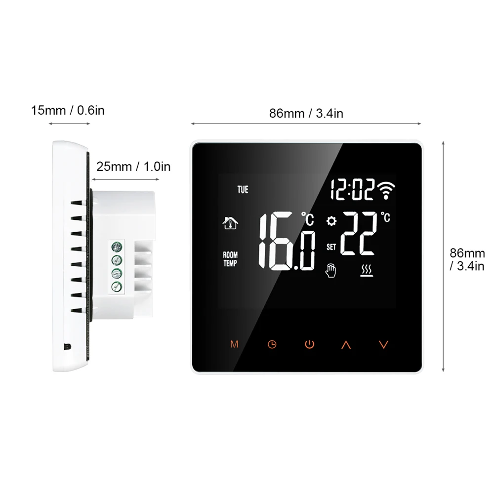 Termostato inteligente Tuya WiFi, calefacción eléctrica de suelo, control remoto de temperatura de caldera de agua/Gas, funciona con Google