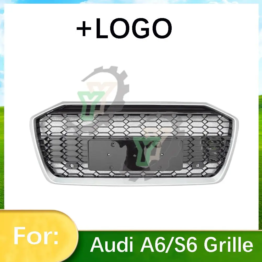 For Audi A6 A6L/S6 2019 2020 2011 2022+ Car Front Bumper Grille Centre Panel Styling Upper Grill (Modify For RS6 style)