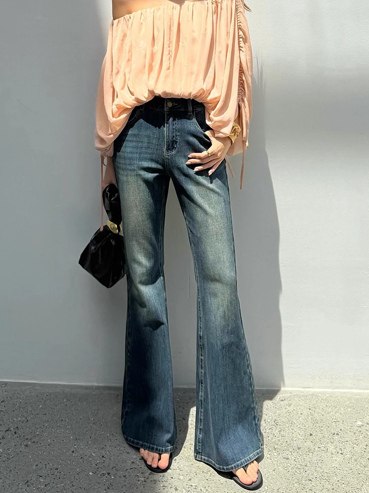 Pantaloni a zampa d'elefante americani Y2k Jeans vintage subculturali rosa per donna Pantaloni in denim da donna punk streetwear