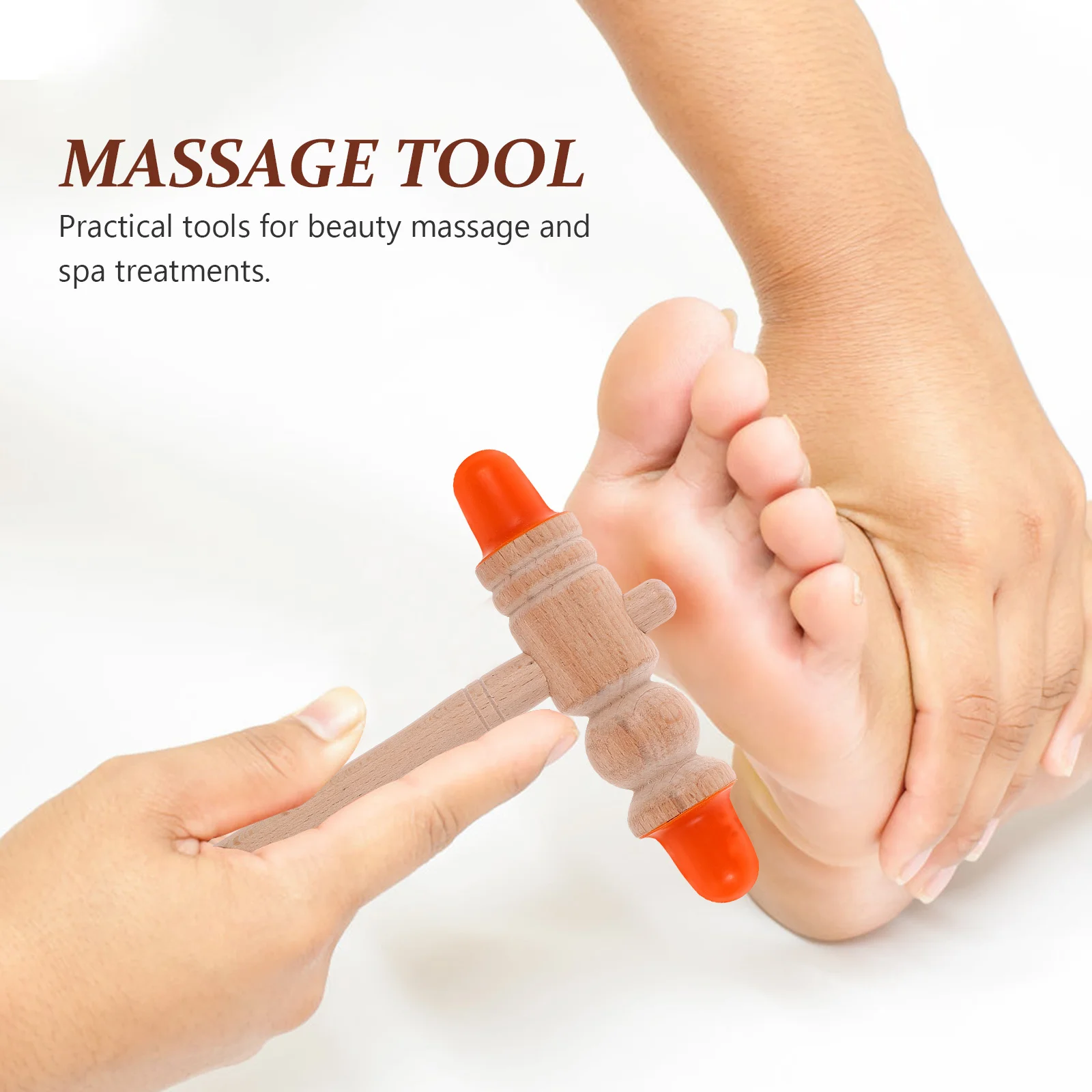 

Деревянная массажная палочка с двойной головкой, дизайн для точечного массажа тела, инструмент для облегчения спа, косметический массажер, стержень для терапии ног