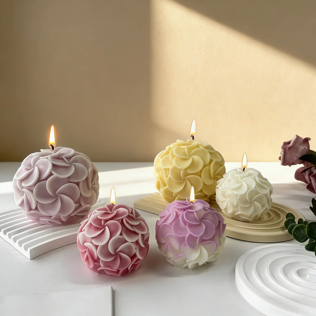 

Силиконовые формы для свечей в виде шаров-гортензий: легко извлекать из формы, для DIY-поделок, ароматизированных гипсовых изделий, восковых свечей, декора из смолы