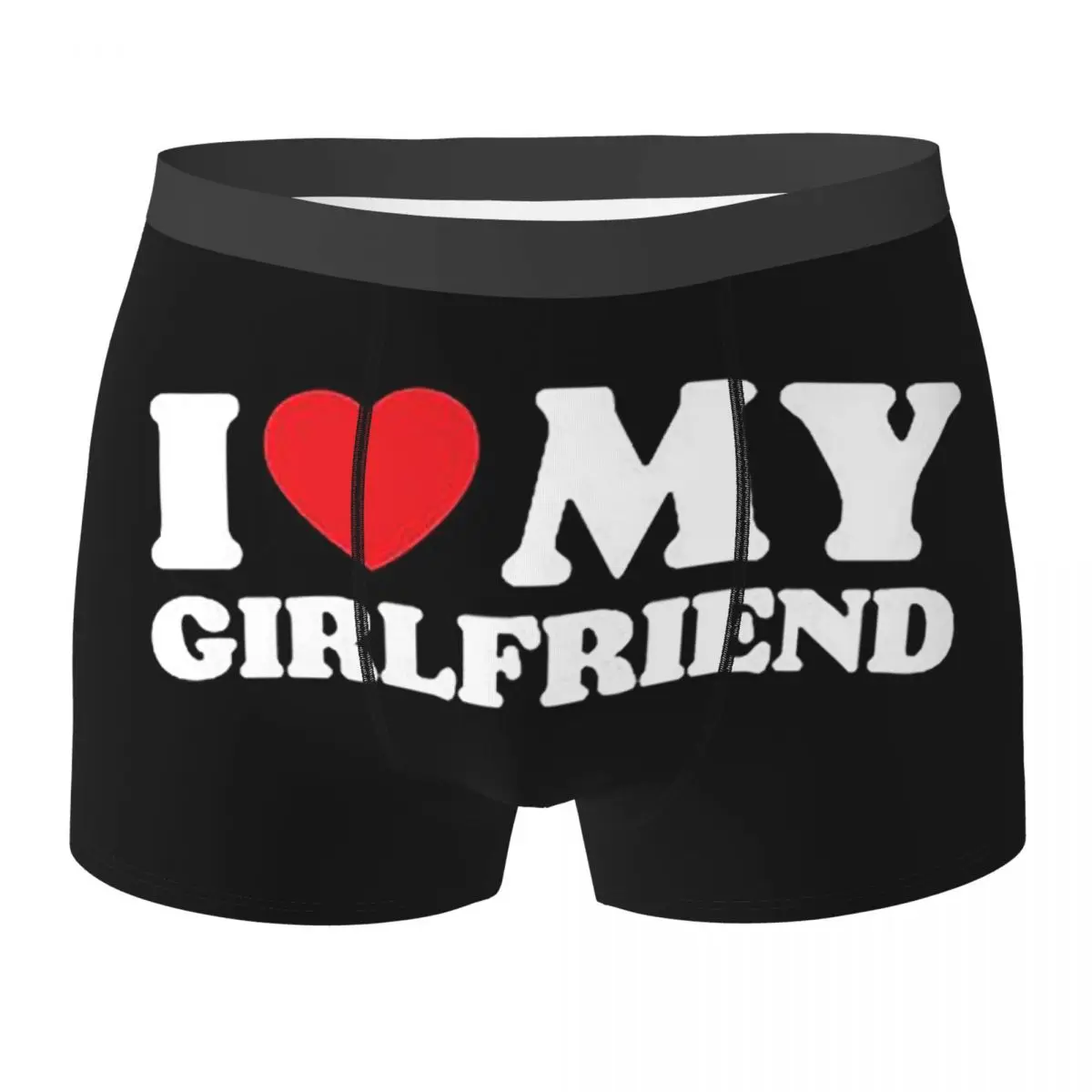 Boxer Underpants Shorts I Love My Girlfriend Panties Men Ventilate Underwear for Homme Man Boyfriend Gifts