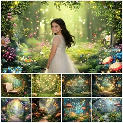 Enchanted Forest Backdrop Fairy Tale Book Fantasy Nature Jungle Fairy Princess Birthday Party Decor Backgrounds for Photographs