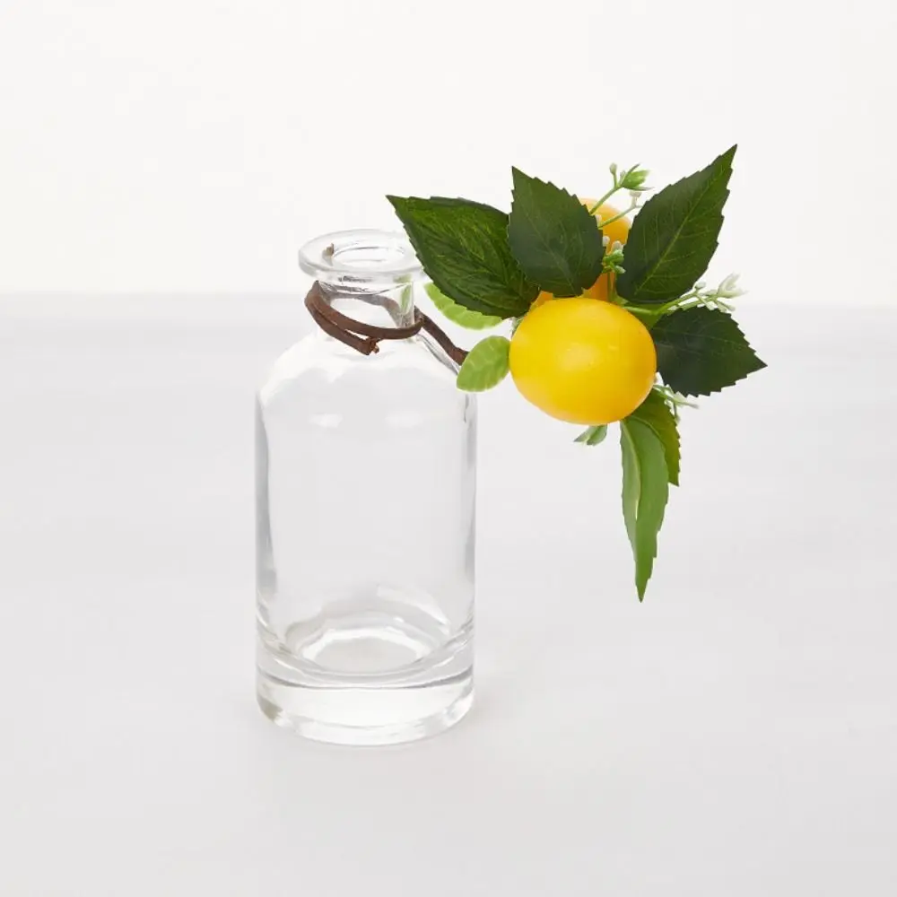 Lifelike Artificial Lemon Branches DIY Handmade Lemon Napkin Ring Elegant with Green Leaves Faux Yellow Lemons