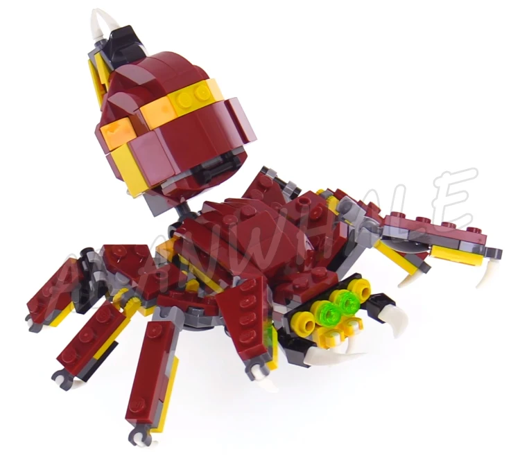 223 Stück Creator 3in1 Mythische Kreaturen Feuerdrache Riesenspinne Troll 11044 Bausteinspielzeug Kompatibel mit Modell
