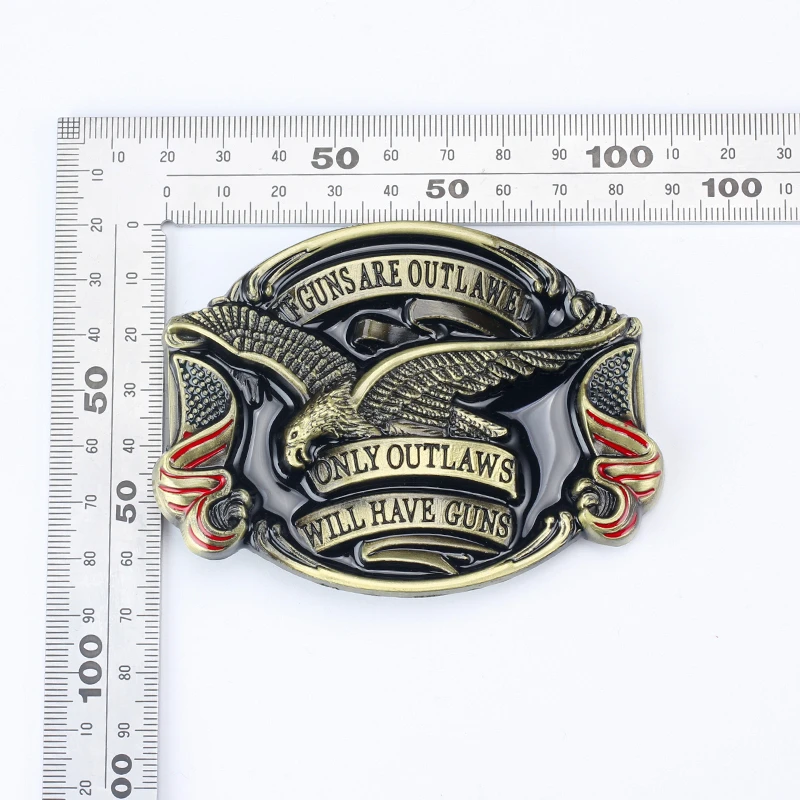 Ceinture en cuir avec boucle en métal pour hommes, Badge américain, aigle, armes à feu, liberté