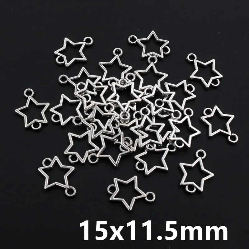 

100 шт., маленькая подвеска в виде звезды, античное серебро, цвет сплава металла, сделай сам, аксессуары для изготовления ювелирных изделий, серьги, браслет, ожерелье