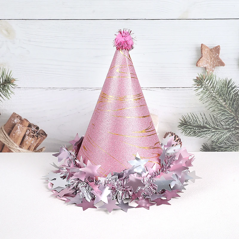 Kinder Geburtstag Party Hut Papier Krone Kappen für 1. Junge Mädchen Geburtstag Party Dekoration Lieferungen Foto Requisiten Gold Silber Rosa – Detail 10