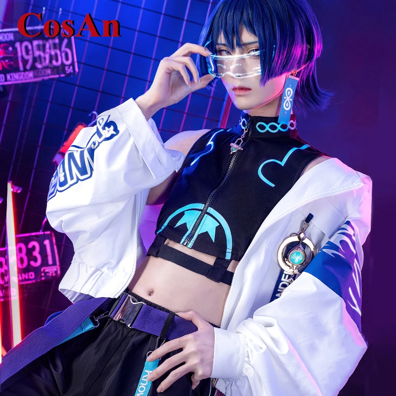 Cosan Game Genshin Impact Zwerver/Scaramouche Cosplay Kostuum Engrijery Zware Industrie Mode Knappe Uniform Dagelijkse Kleding