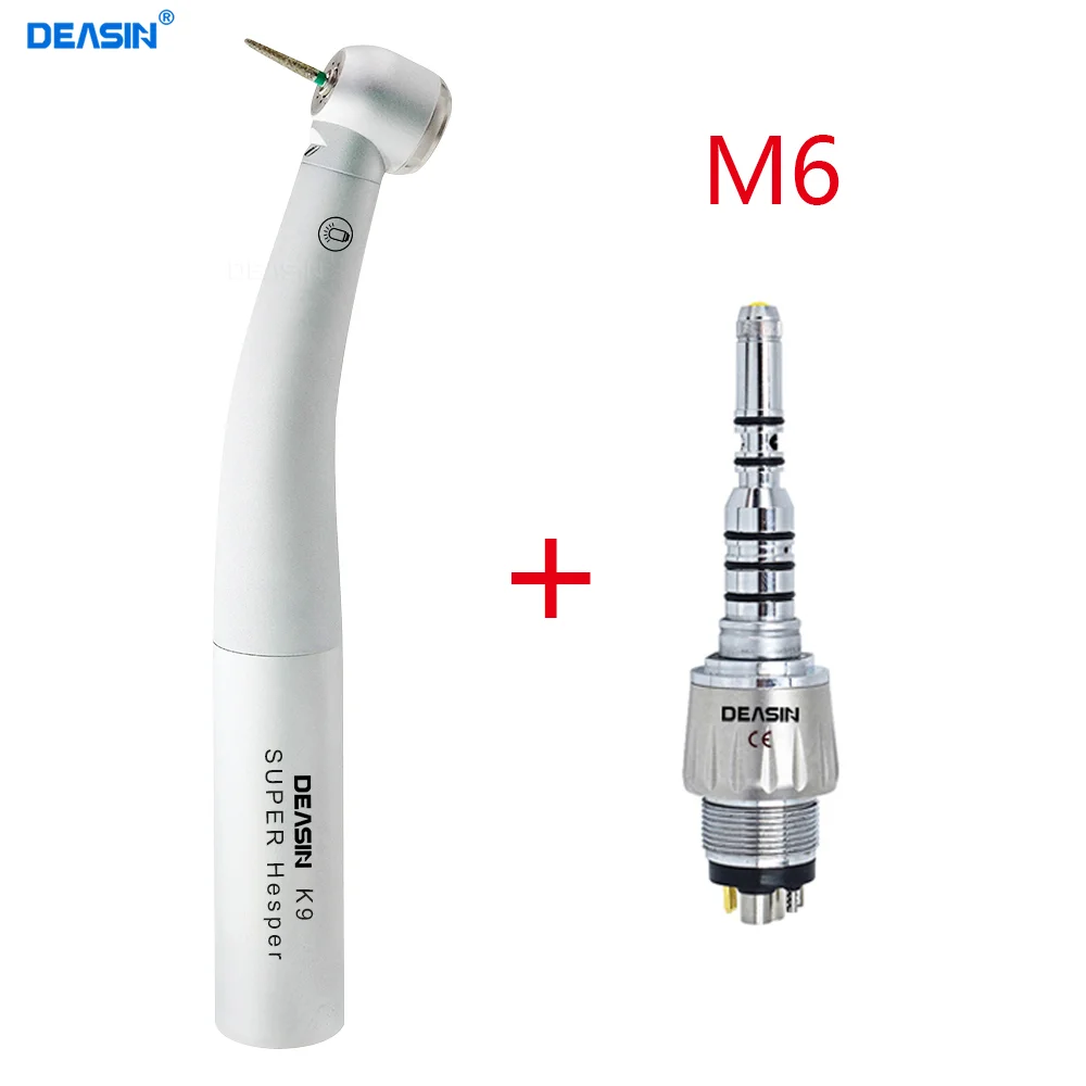 Dentist 6 Hole Fiber Optic LED High Speed Air Turbine Handpiec Handpiece Compatible for KaVo Quick Coupling Super Powerful Tool