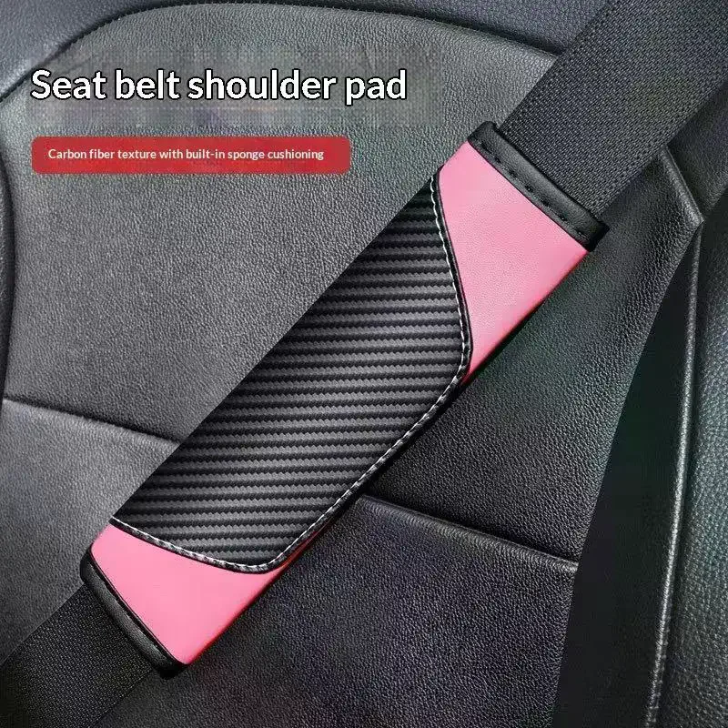 2Pcs PU Leather Safety Seat Belt Shoulder Cover Breathable Protection Padding Pad Interior Access Car Accessories - view 2