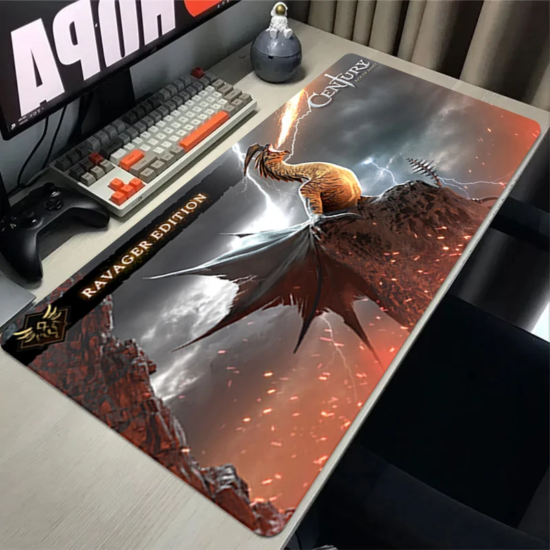 90x40CM Gamer Locking Edge Keyboard Mousepad Natural Rubber Soft Desk Mat PC HD Print Ashes Of The Century Keyboard Pads Gift