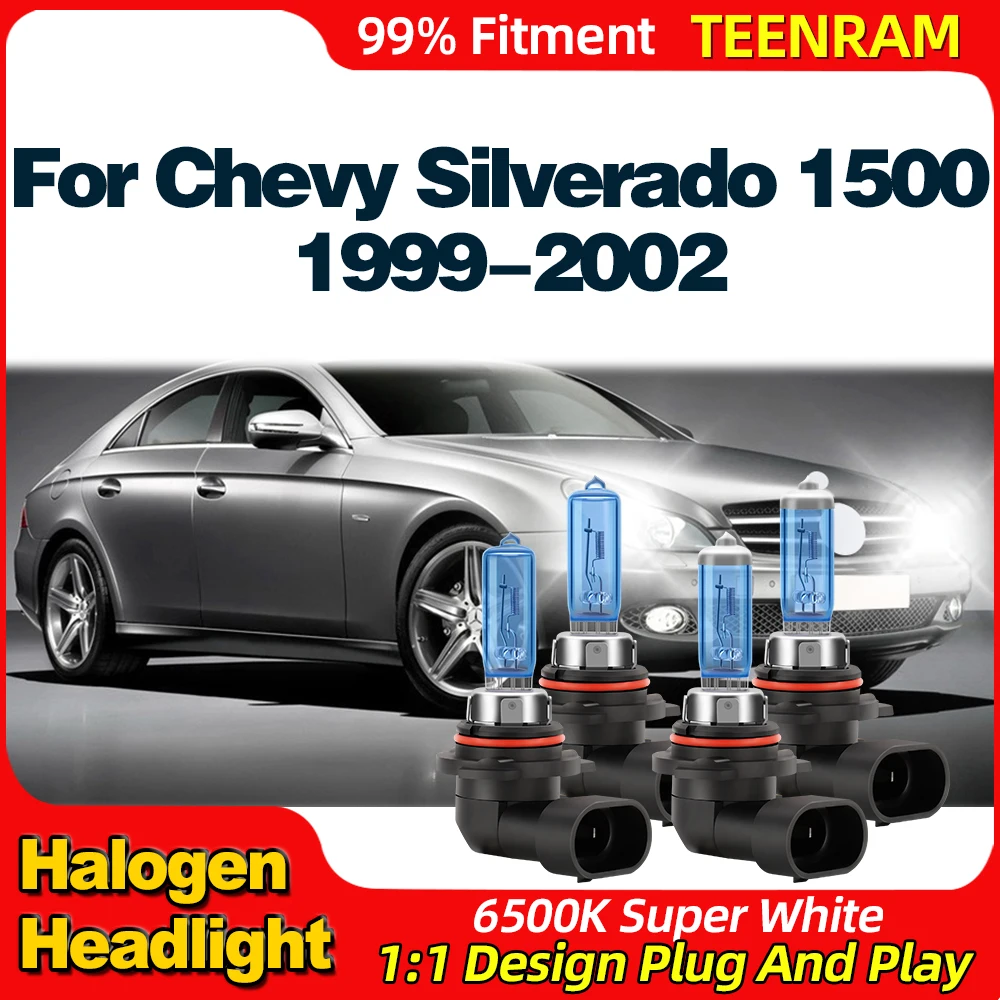 

6500K Super White Halogen Lamp 200W Auto Headlight Bulb 12V 24V Plug And Play For Chevy Silverado 1500 1999 2000 2001 2002