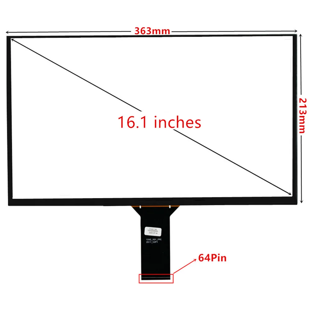 Imagem -02 - Universal Multi-touch Capacitivo Touch Screen Painel Vidro Digitalizador Usb Driver Board Converter 16.1 363 mm 213 mm