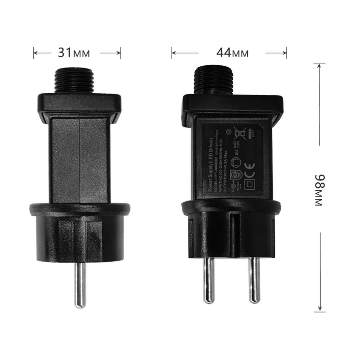 T85C 3.5V 3.6W Plug LED Power Supply LED Transformer Plug Adapter IP44 Waterproof Power Christmas Lamp Adapter EU PLUG