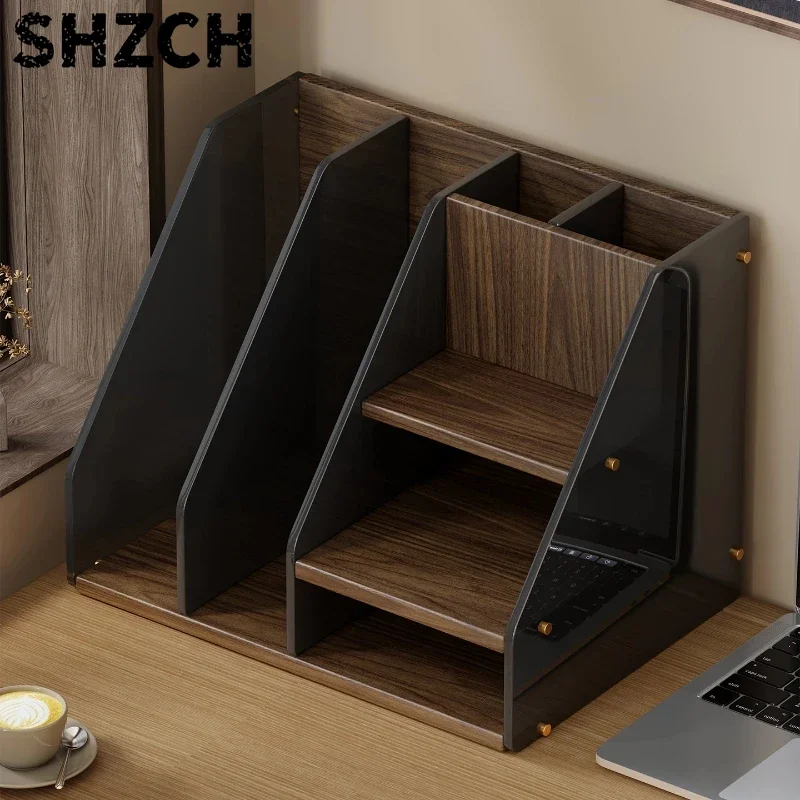 Multifunctional Desktop Organizer Set - Space-Saving Workspace File Holder And Document Shelf for Office Organization