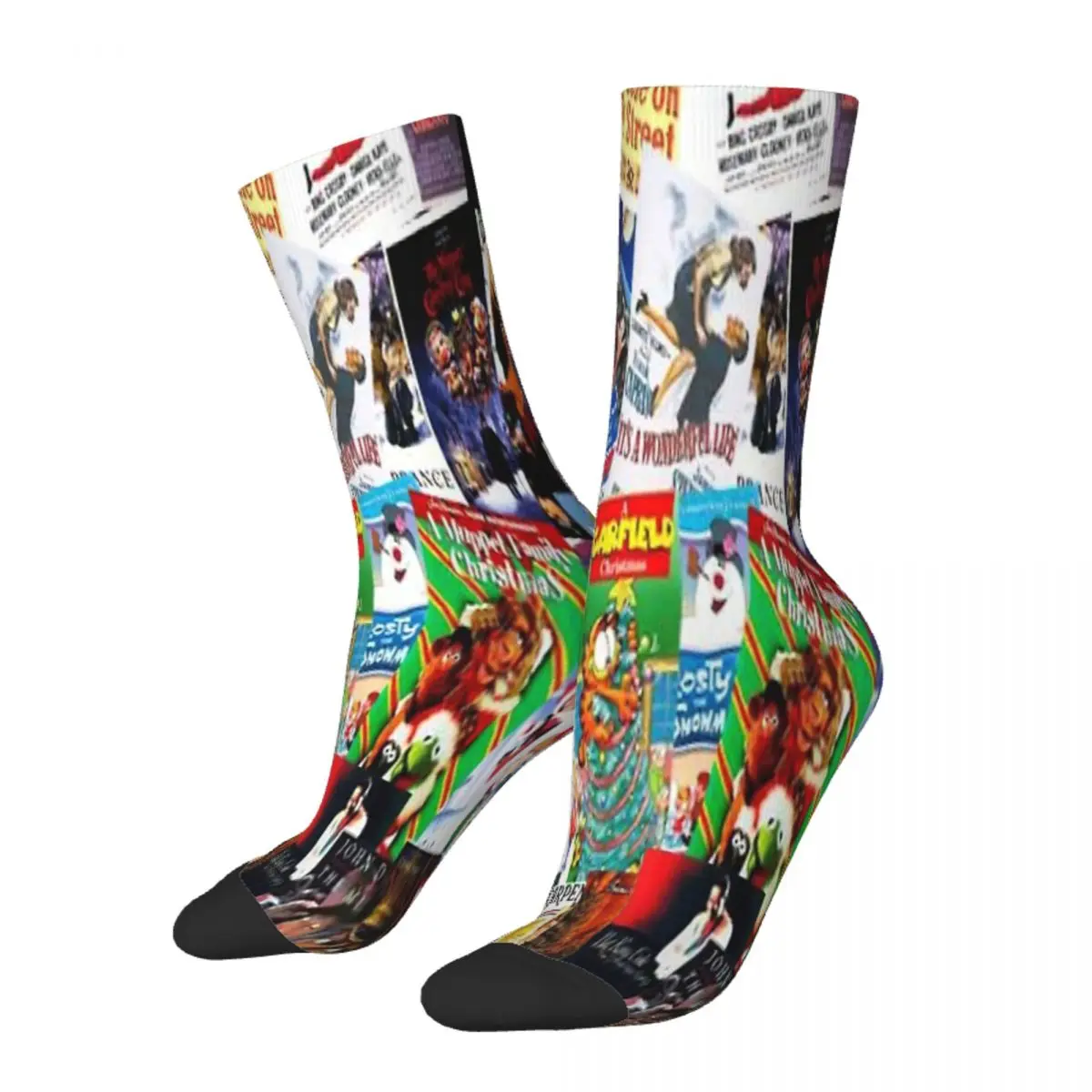 

Christmas Movie Collage Meme Socks Male Mens Women Winter Stockings Polyester