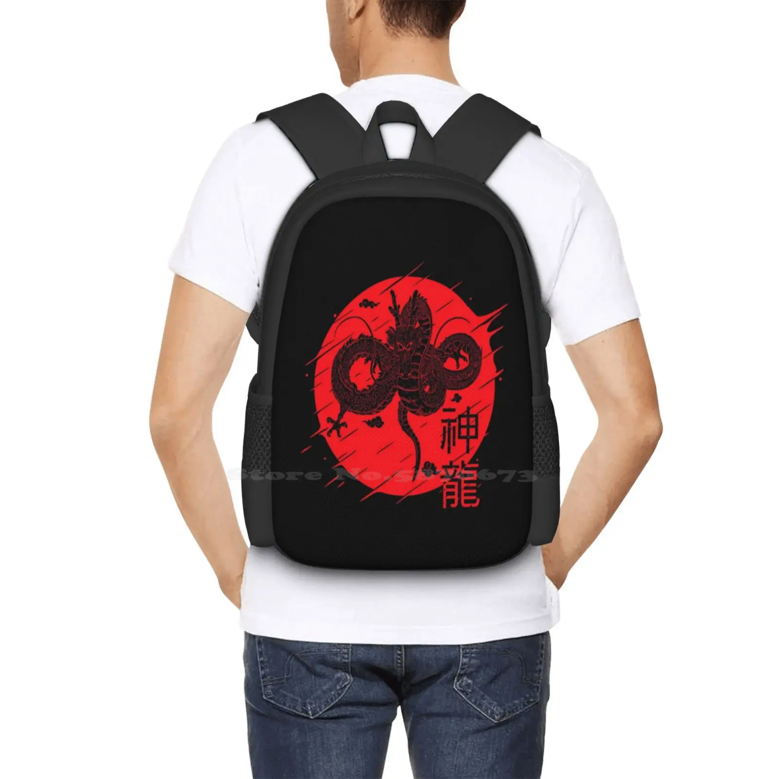 Shenron t-shirtthe Legend Of Shenron tas ransel sekolah Laptop berpergian desain pola Fashion Shenron T Shirtthe Legend Of