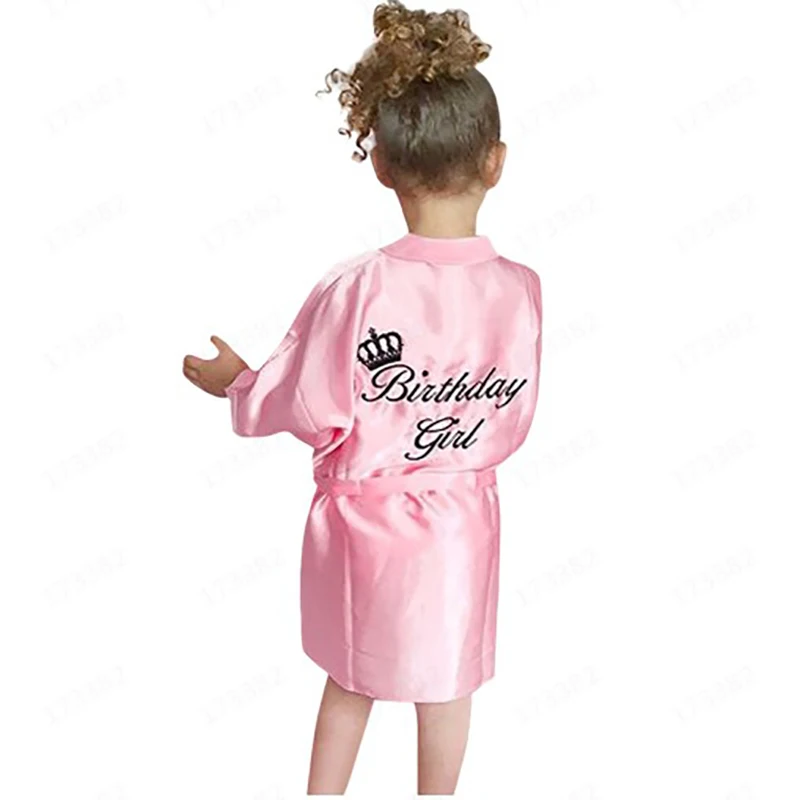 Kids Letters Pattern Robes Girls Nightgown Children Bathrobe Pajamas Sleepwear Night Dress Gown Robes