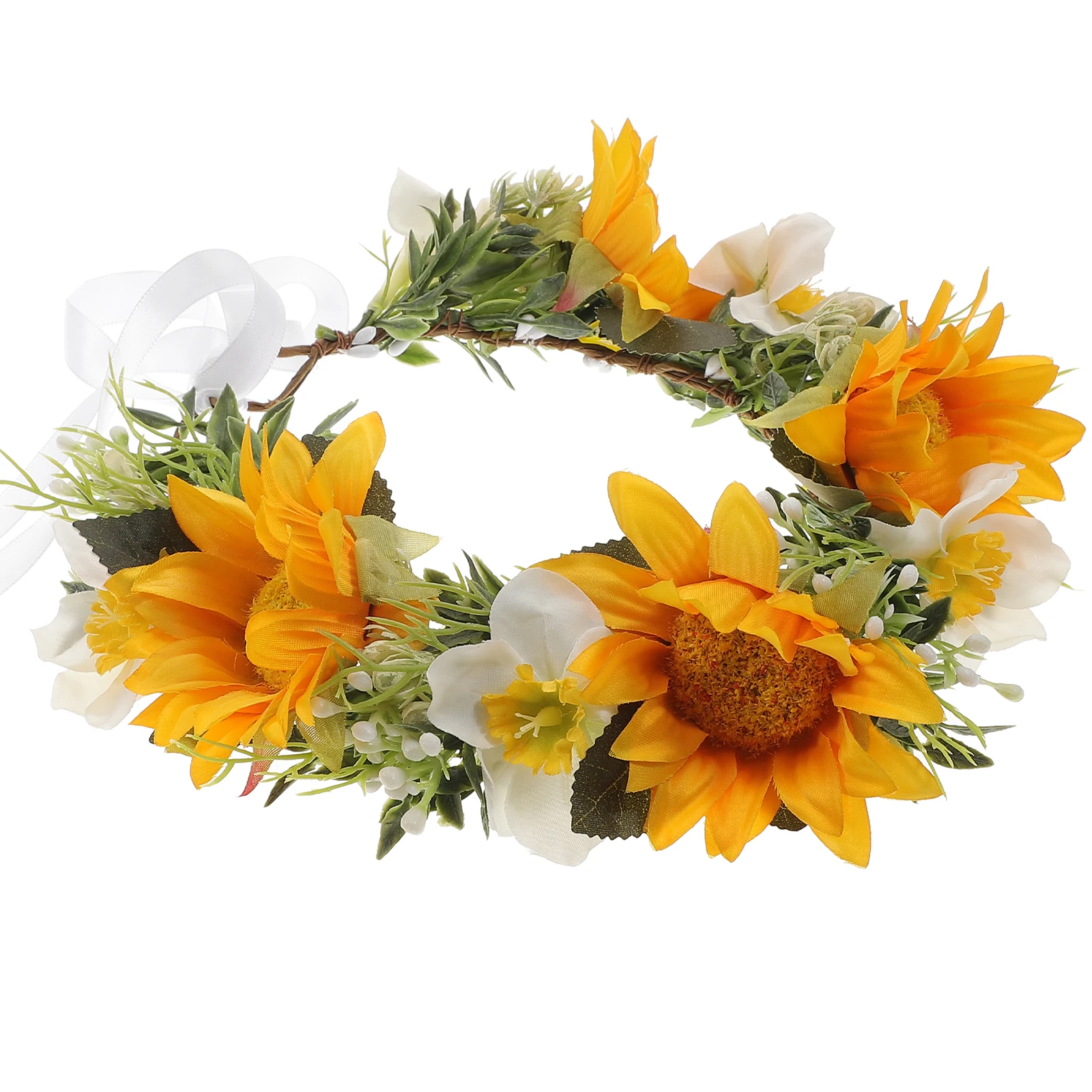 

Headband Sunflower Hair Accessories Crown Wedding Pattern Girls Dress Bridal Headbands for Yellow Headpiece Women Bride