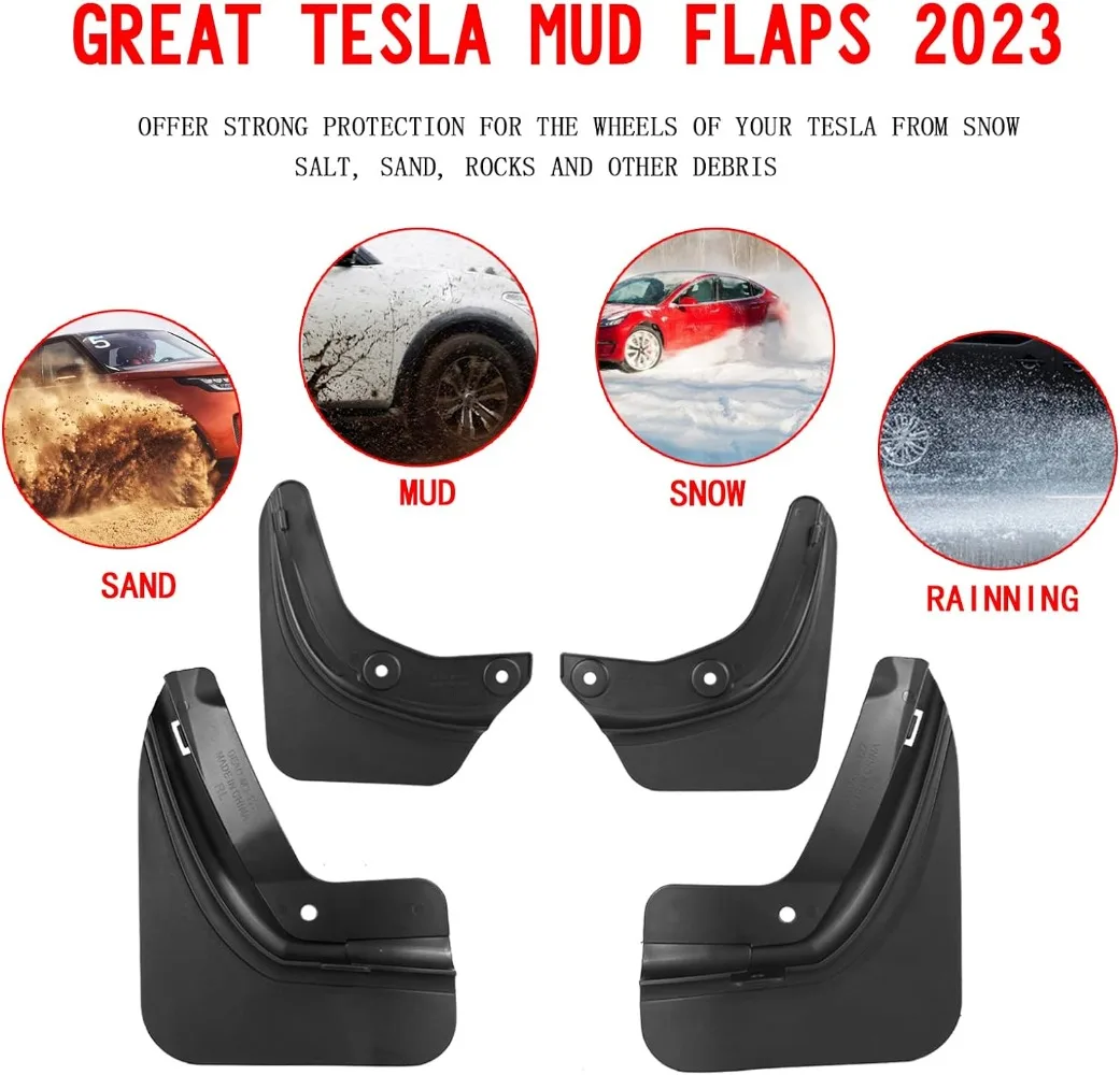 For Tesla Model 3 Y 2022 Accessories Car Fenders Anti-Dirty Water-Repellent Cover For Wheels In Rainy Weather Car Modification