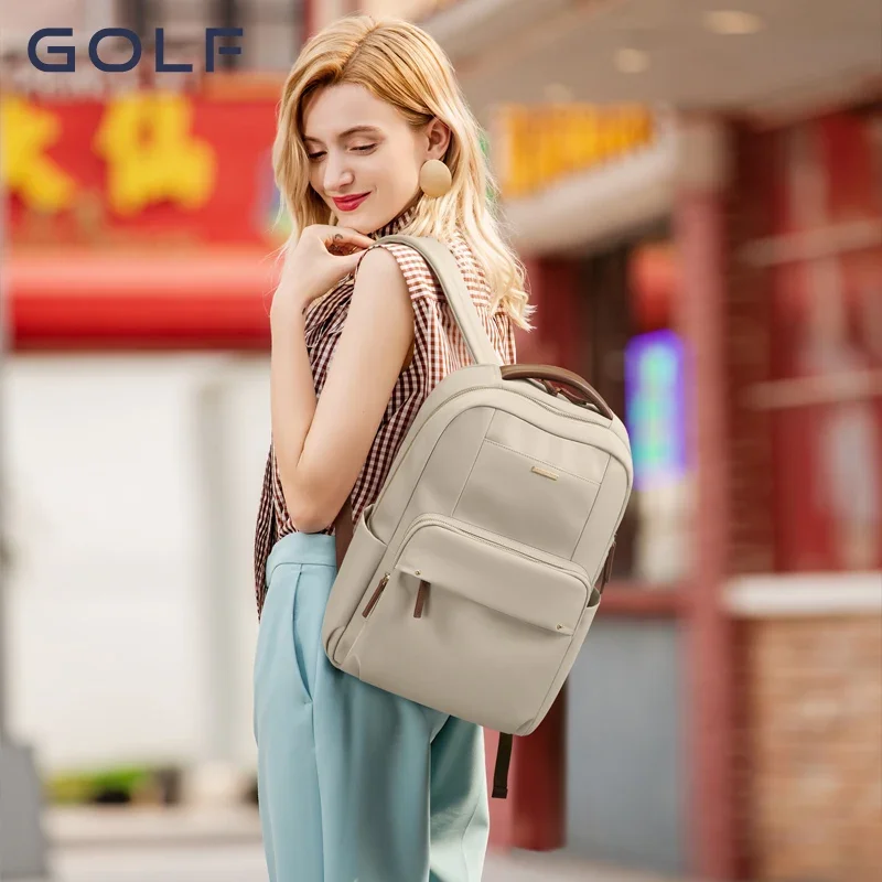 GOLF Womens Laptop Bagpacks 2024 15.6 Inch School Bag College Backpack Ladies Back Pack Bags Aesthetic Travel Fashion Waterproof