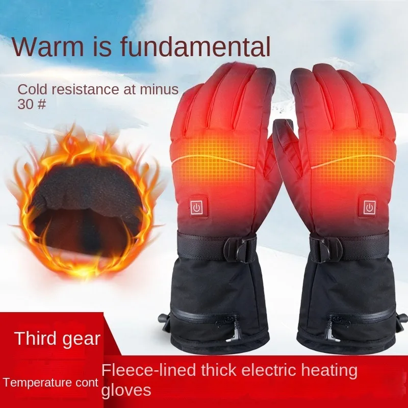 Winter Work Gloves, Rechargeable Waterproof Cut-Resistant Gloves Touch Screen Electric Motorcycle Snow Ski Gloves