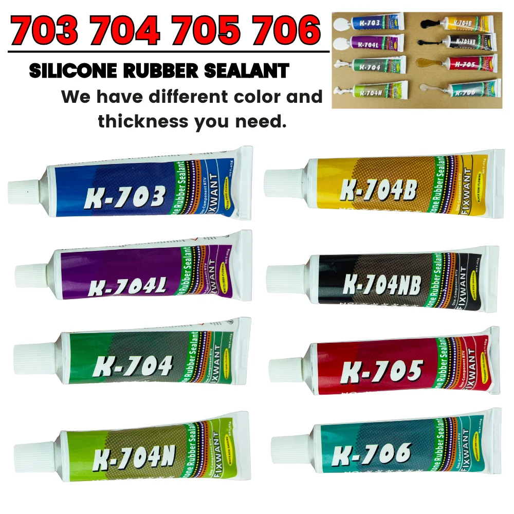 K-703 704 705 706 One-Component RTV Silicone Rubber Sealant Black White Transparent Electronic Component Sealing Glue 45g