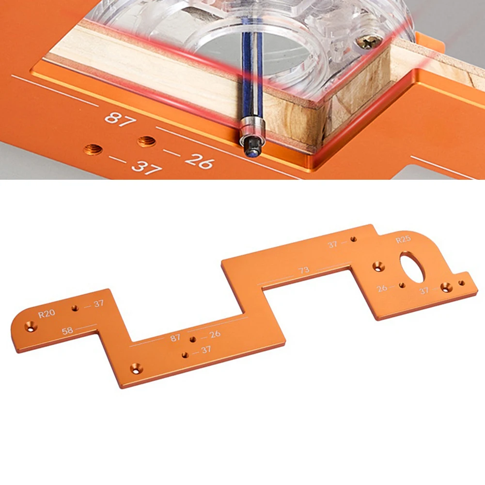 Aluminum Alloy Cabinet Handle Slotting Template 343mm Orange Round Grooving Tool For Closet Wardrobe Door Panel Furniture