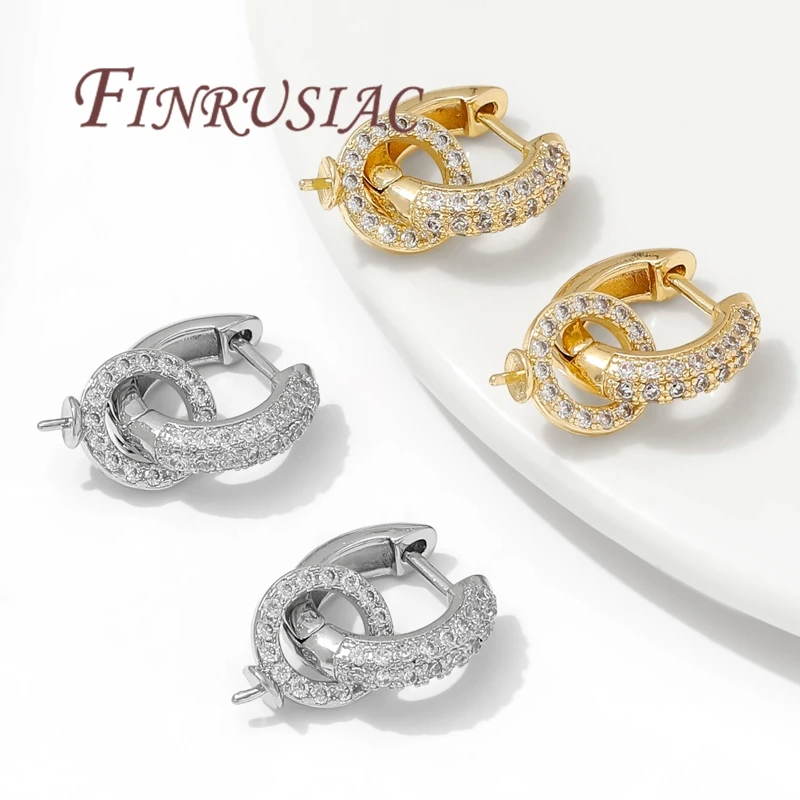 18K Gold Plated Earrings Hooks with Pearl Pendant Mounting Accessories,Fasteners For Earrings,Hypoallergenic Ear Wires - view 3