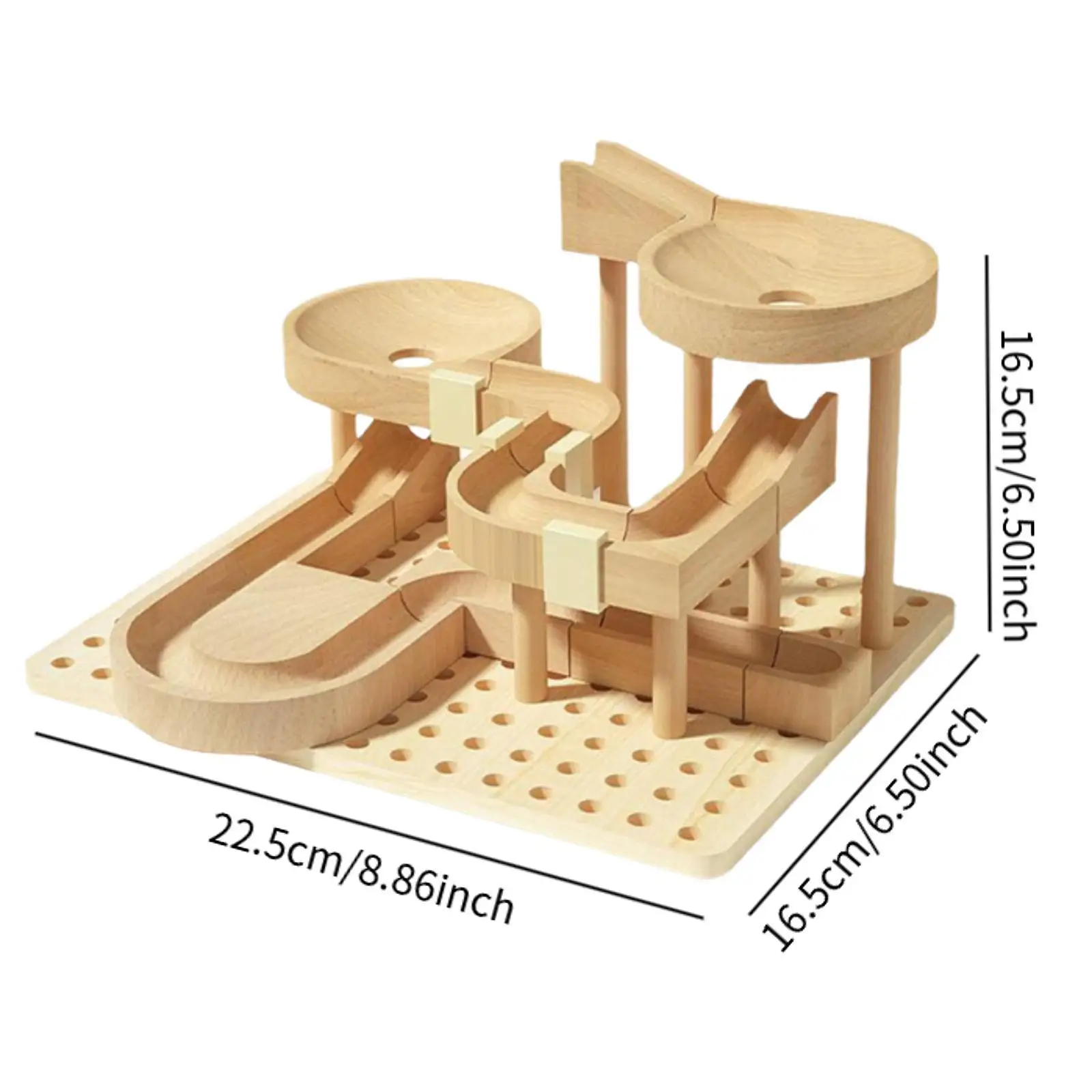 Wooden Marble Run Creative Construction Play Set for Age 4-8 Kids Children