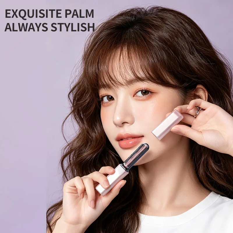 Mini Straight Hair Comb Bangs Comb Wireless Charging Curling Iron Portable Styling Electric Comb Does Not Hurt Hair