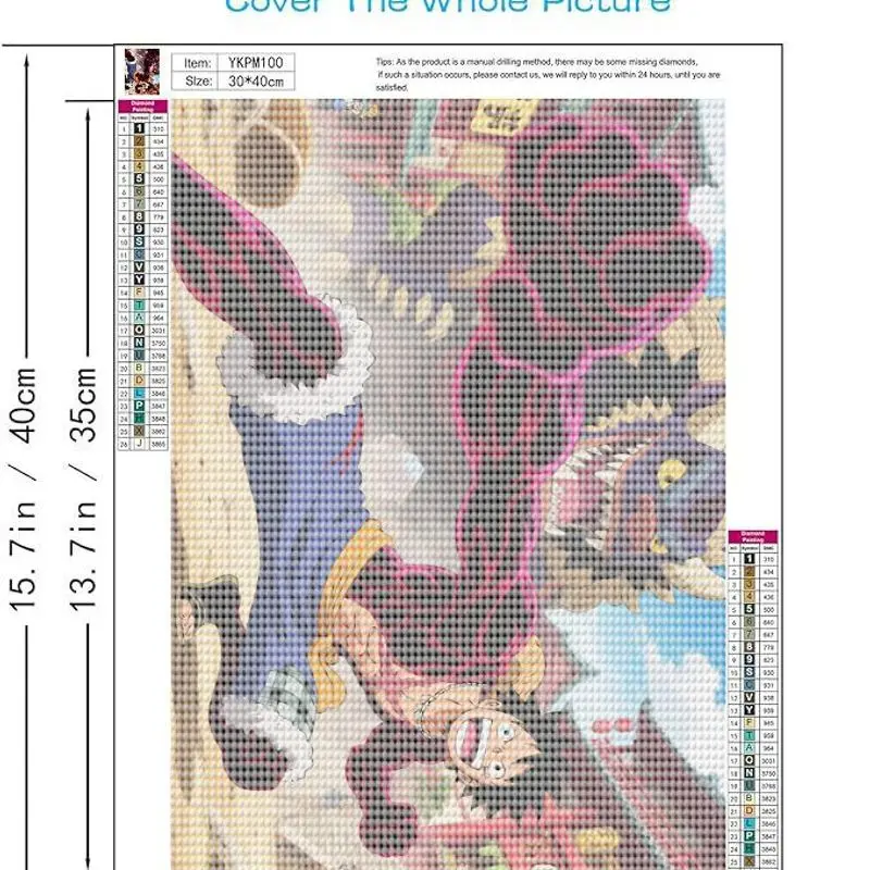 1PC Kit di pittura diamante trapano completo 5D fai da te, One Piece Monkey D. Rufy Gear 4 Snakeman Vs Kaido Epic Battle Anime Manga Fan Art C