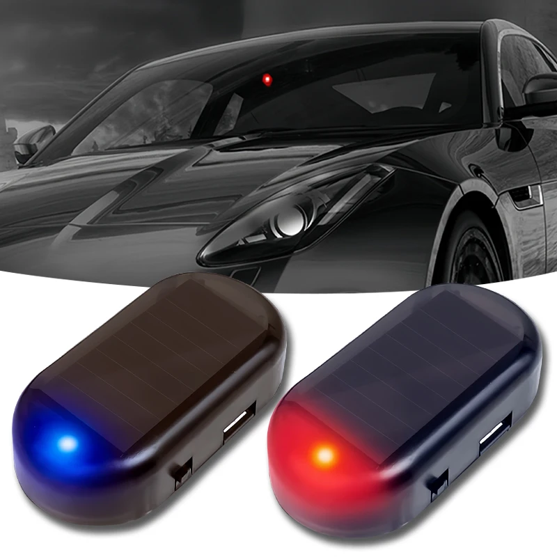 

1PCS LED Car Fake Anti-theft Lights Simulation Wireless Solar Anti-theft Warning Strobe Signal Light Auto Interior Accessories