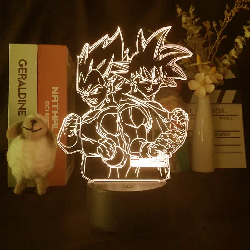 Lampe de Table à LED 3D Dragon Ball pour Enfant, Veilleuse, dérivSinge, Goku, Super Saisuperb, Ornement, Cadeaux d\'Anniversaire et de Noël