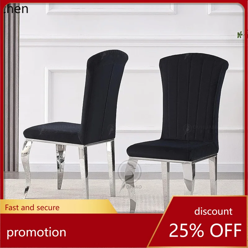 

YFY Light Luxury Stainless Steel Dining Chair Velvet Chair Leather Chair Modern Simple European Style Fashion Creative Leisure