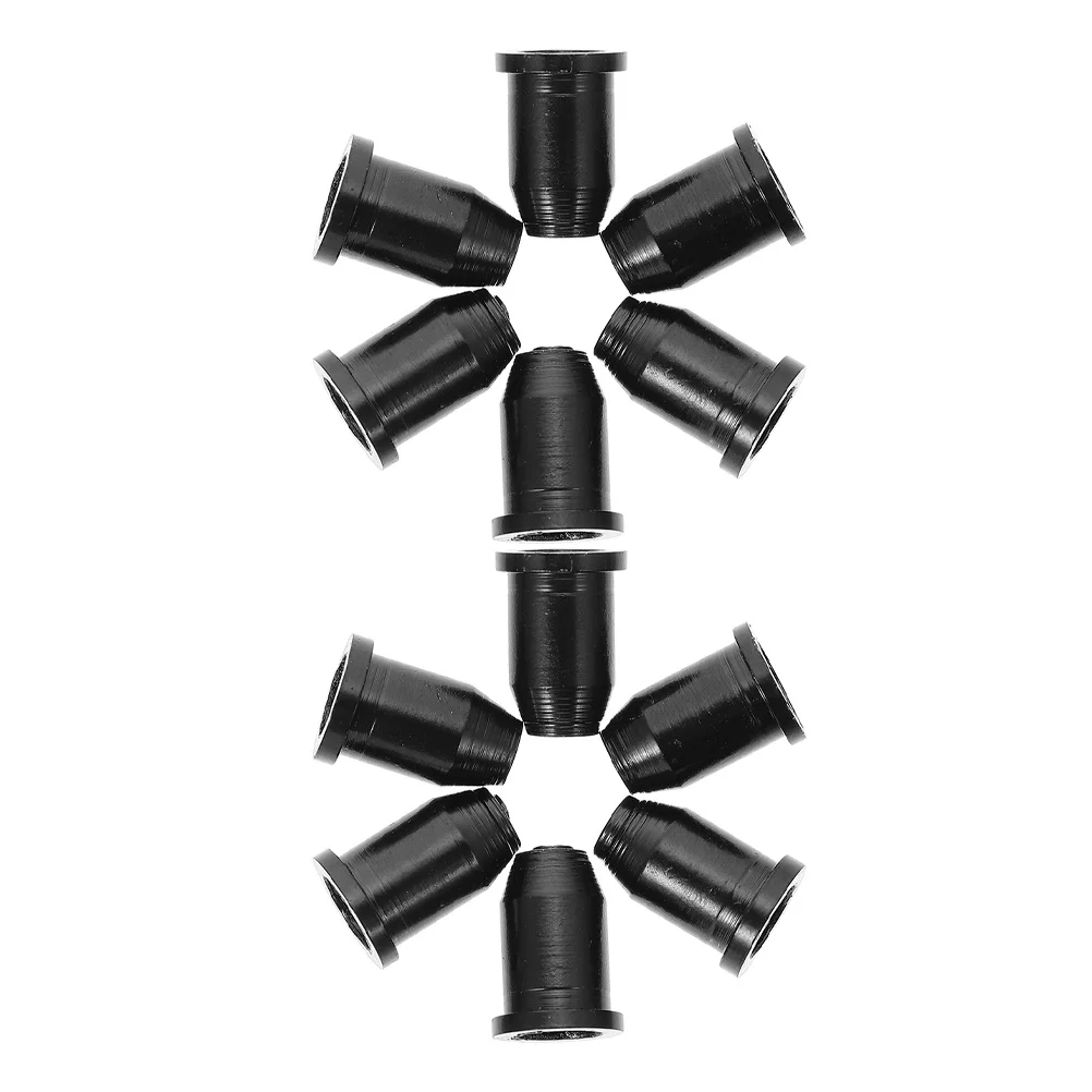 

12pcs Electric Guitar String Ferrules Black: Precision Metal Mounting Buckles For Stable Performance Durable Hardware