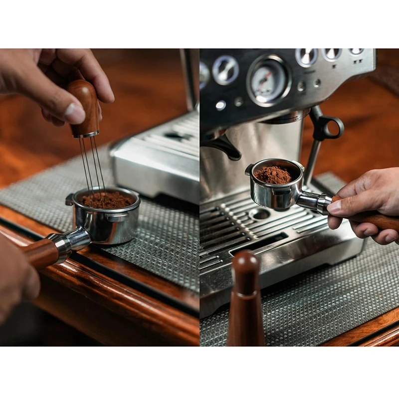 Portafilter tanpa dasar 54Mm dipasangkan dengan alat Wdt, keranjang Filter pengganti pembuat bir Espresso