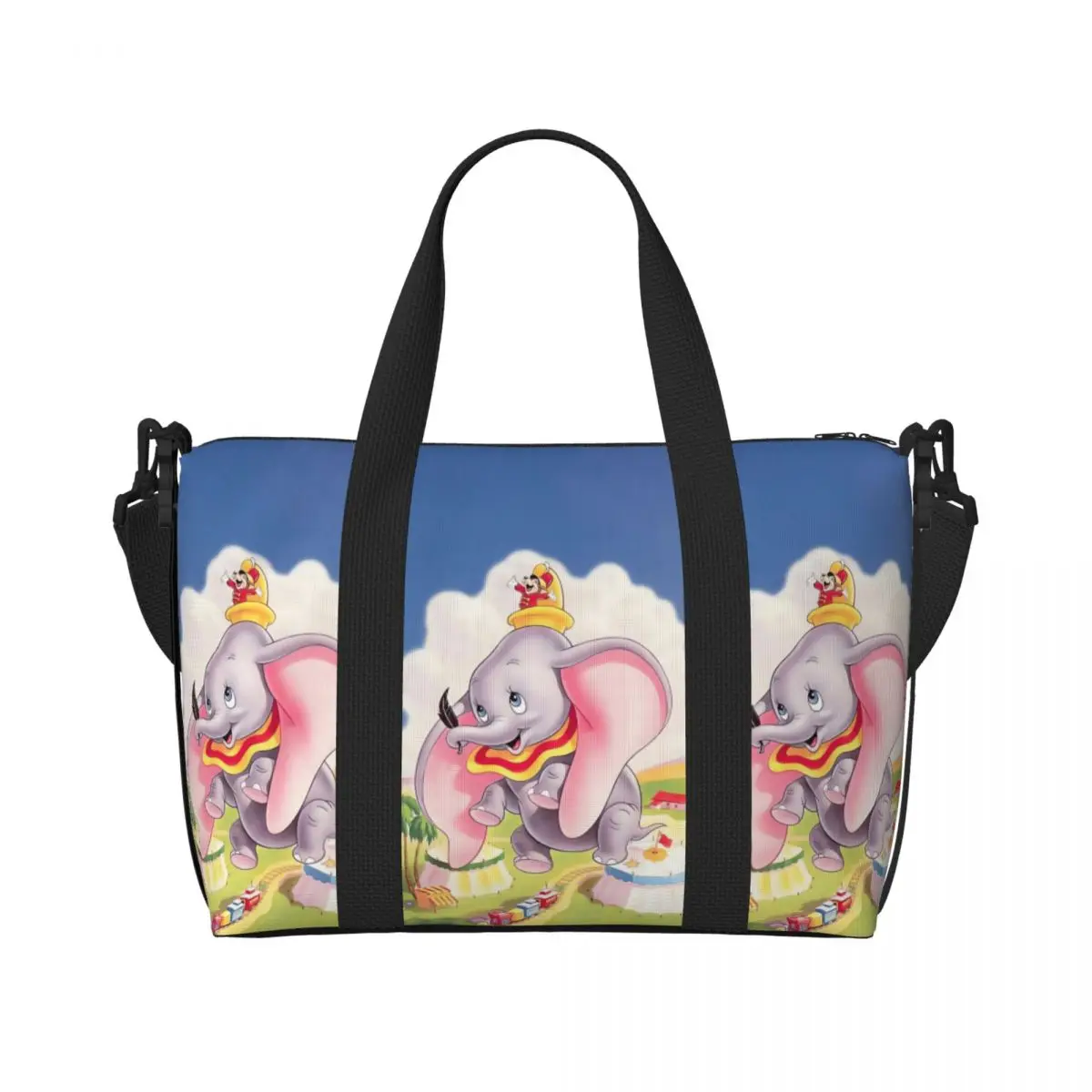

Custom Dumbo Tote Bag for Women Large Capacity Anime Gym Beach Travel Bags