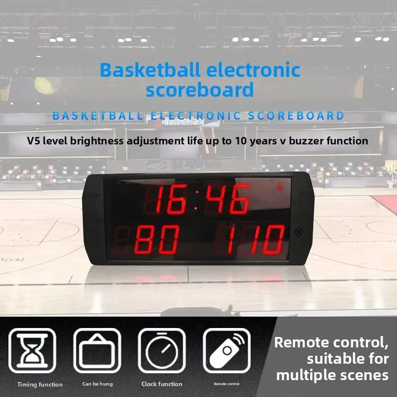 Multi-Functional Indoor Sports Counters for Basketball Table Tennis Volleyball Portable Basketball Timer Scoreboard for